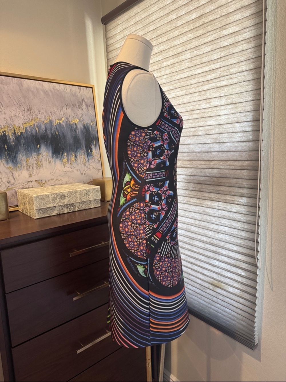 Clover Canyon Stained Glass Sleeveless Bodycon Dress. Size 6 - Picture 4 of 6